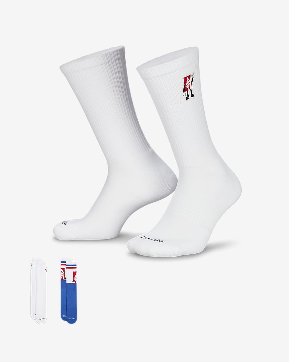 Nike Everyday Plus Cushioned Crew Socks (2 Pairs). Nike ID